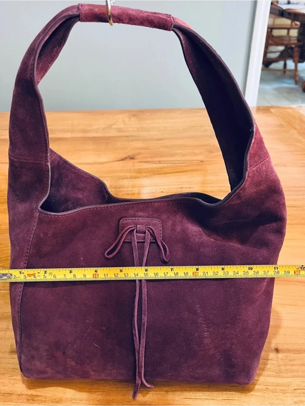 Lucky Brand Clem Suede Mini Hobo Bag Burgundy - Picture 9 of 11